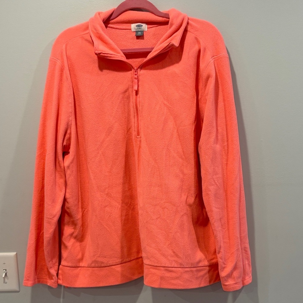 Old Navy bright Coral Fleece Pullover